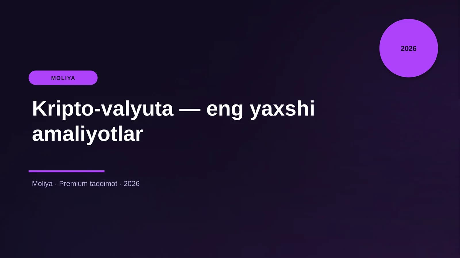 Kripto-valyuta — eng yaxshi amaliyotlar