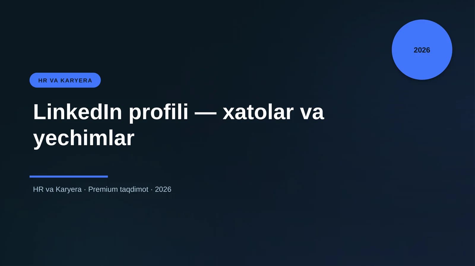LinkedIn profili — xatolar va yechimlar