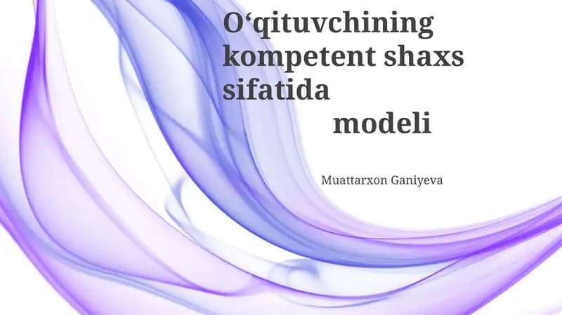 Kompetentli o'qituvchi modeli