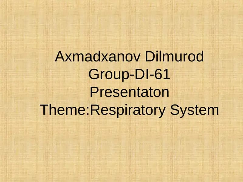 Respiratory System Presentation