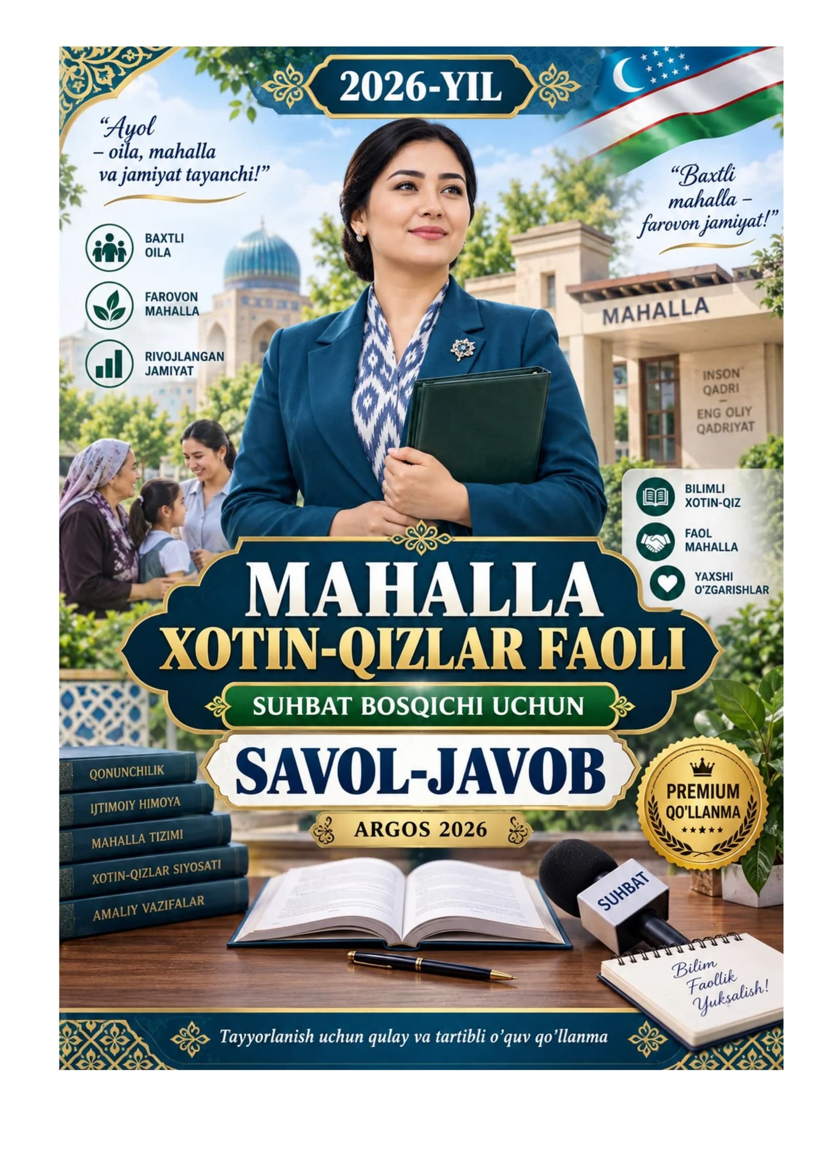 🌸 MAHALLA XOTIN-QIZLAR FAOLI | SUHBAT BOSQICHI UCHUN 90 TA EHTIMOLIY SAVOL-JAVOB | ARGOS 2026