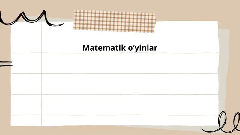 Matematik oʻyinlar