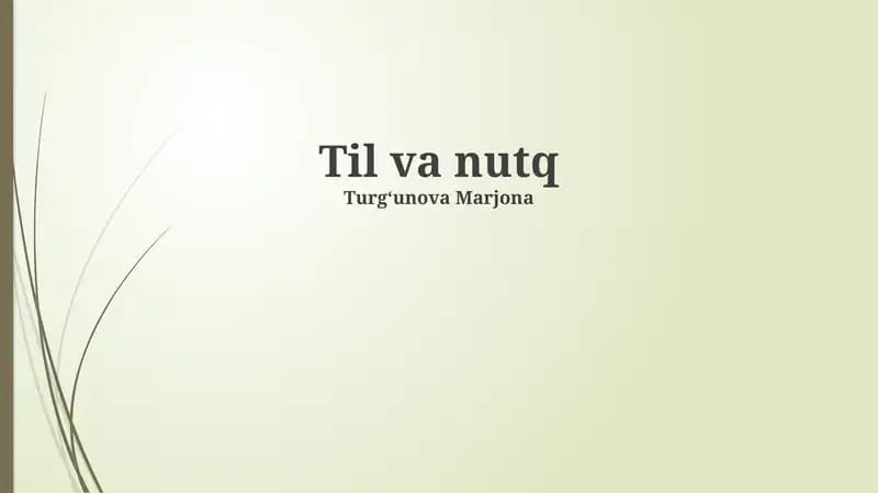 Til va nutq