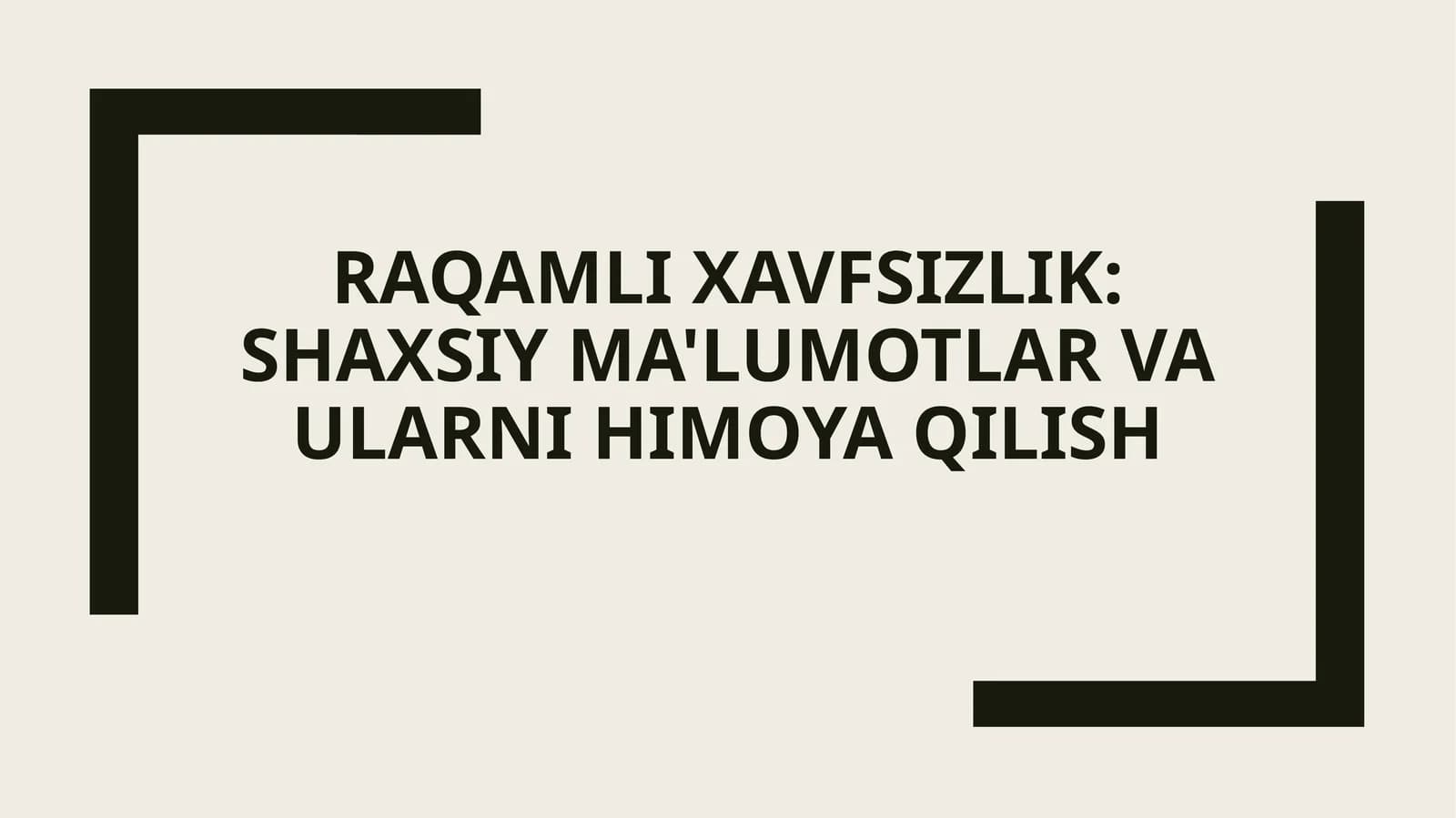 Raqamli xavfsizlik