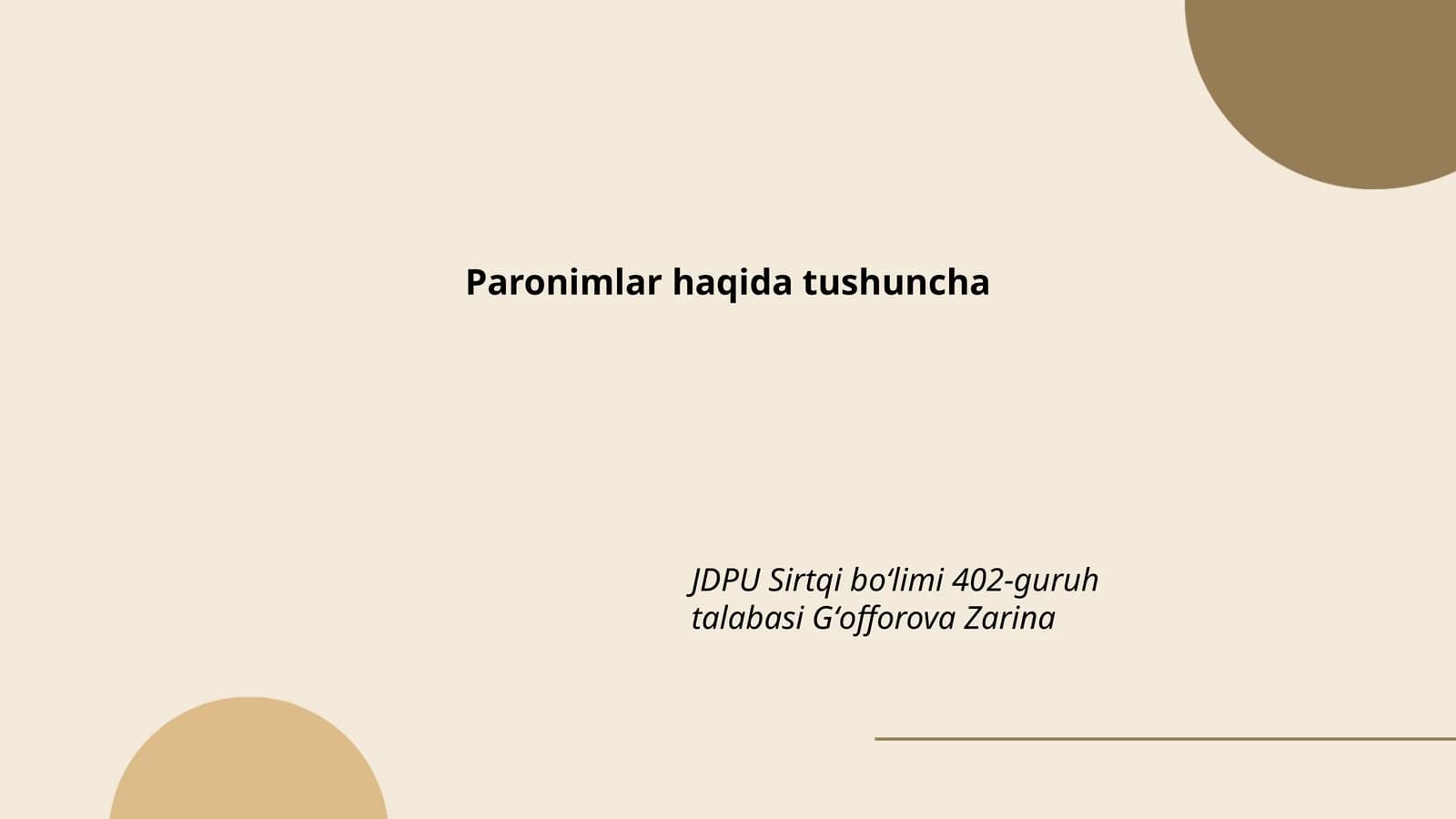 Paronimlar haqida tushuncha