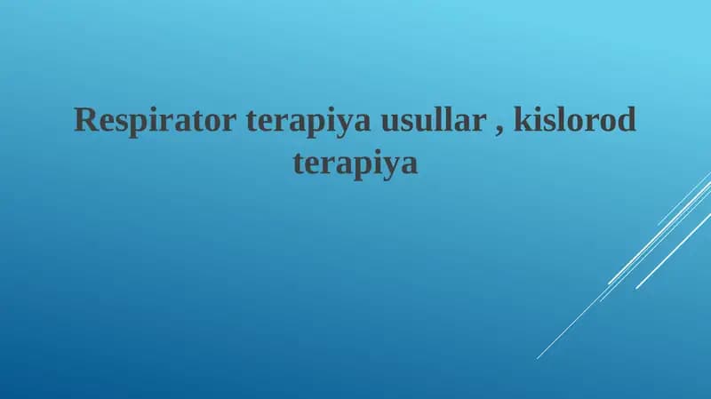 Nafas olish fiziologiyasi va patofiziologiyasi