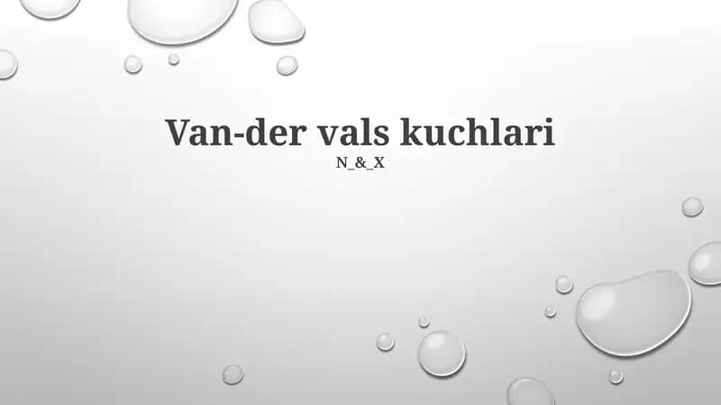 Van-der vals kuchlari
