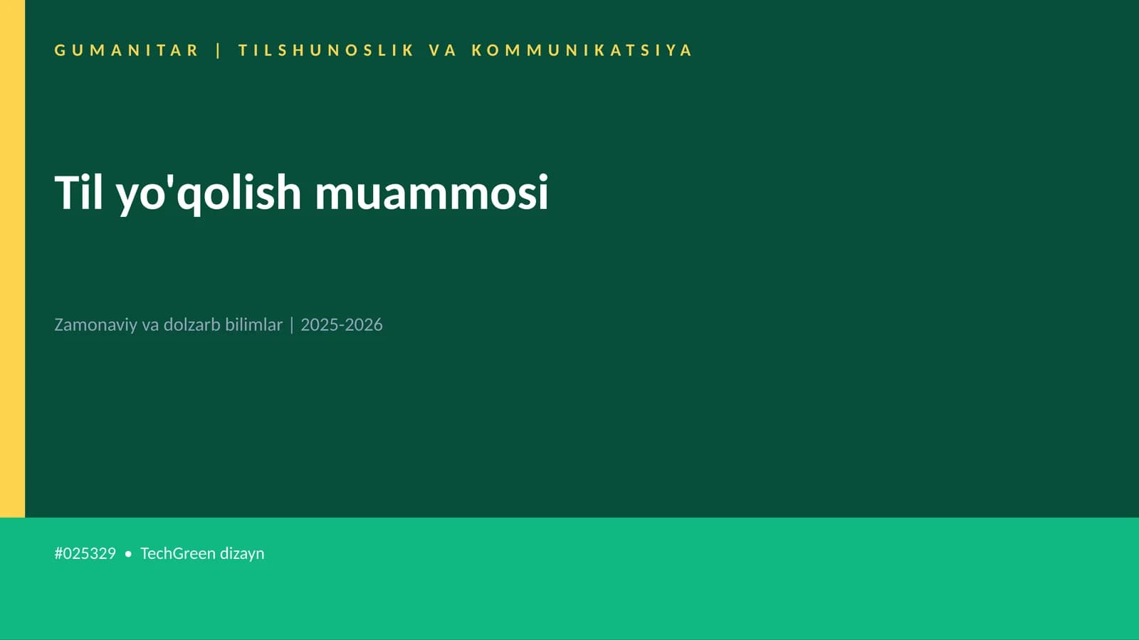 Til yo'qolish muammosi
