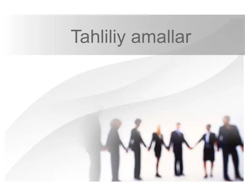 Tahliliy amallar