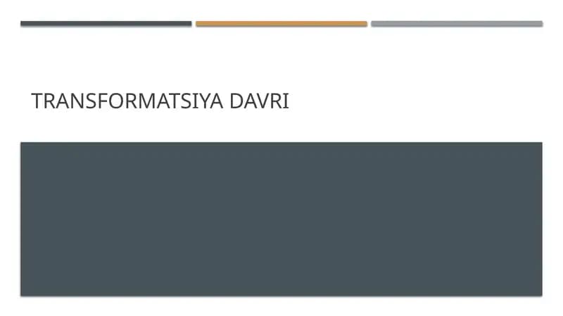Transformatsiya davri