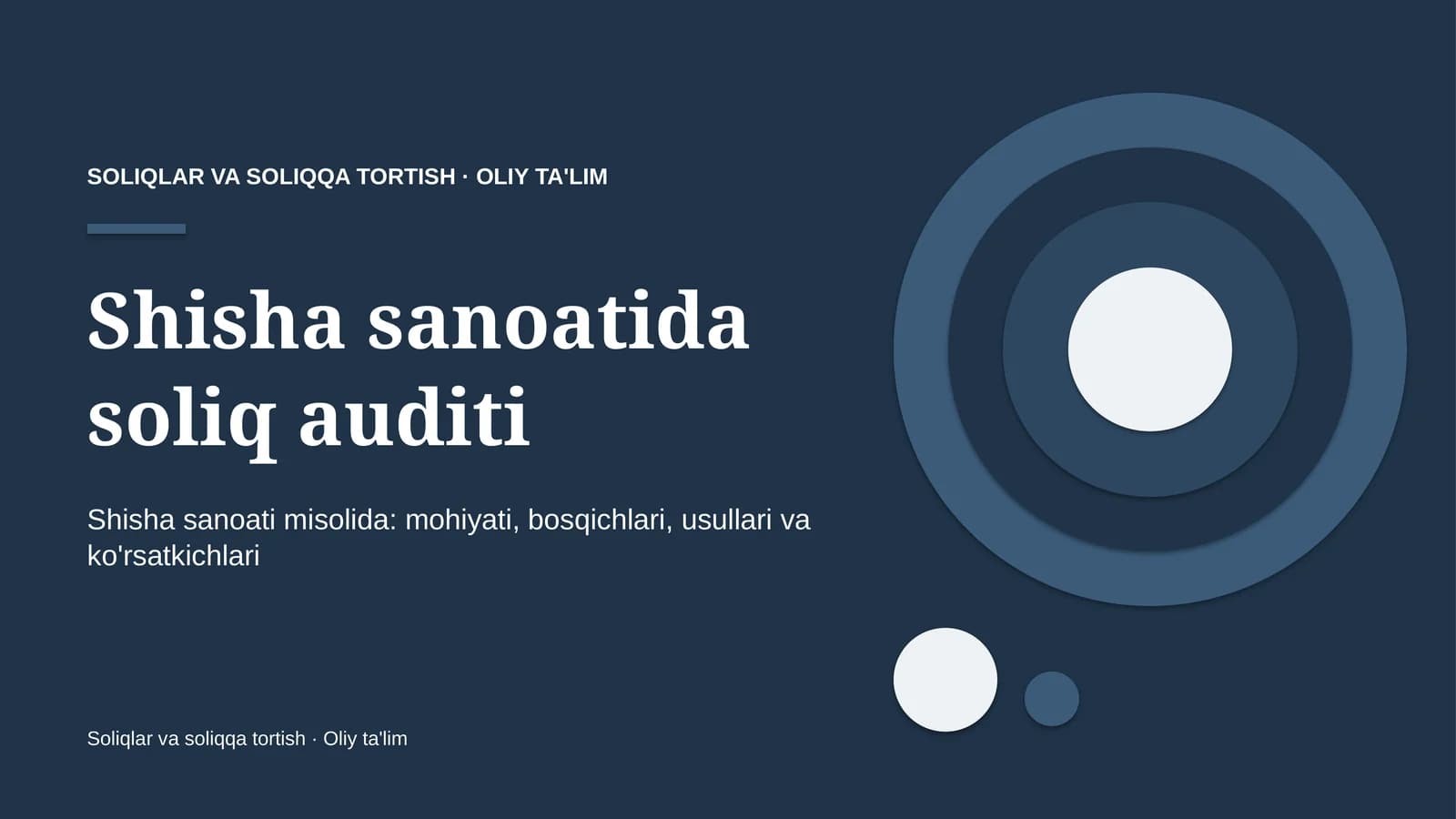 Shisha sanoatida soliq auditi