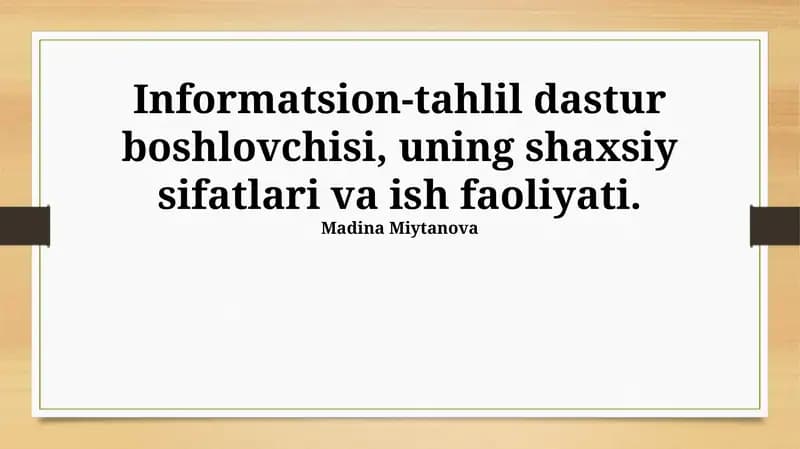 Informatsion-tahlil dasturi