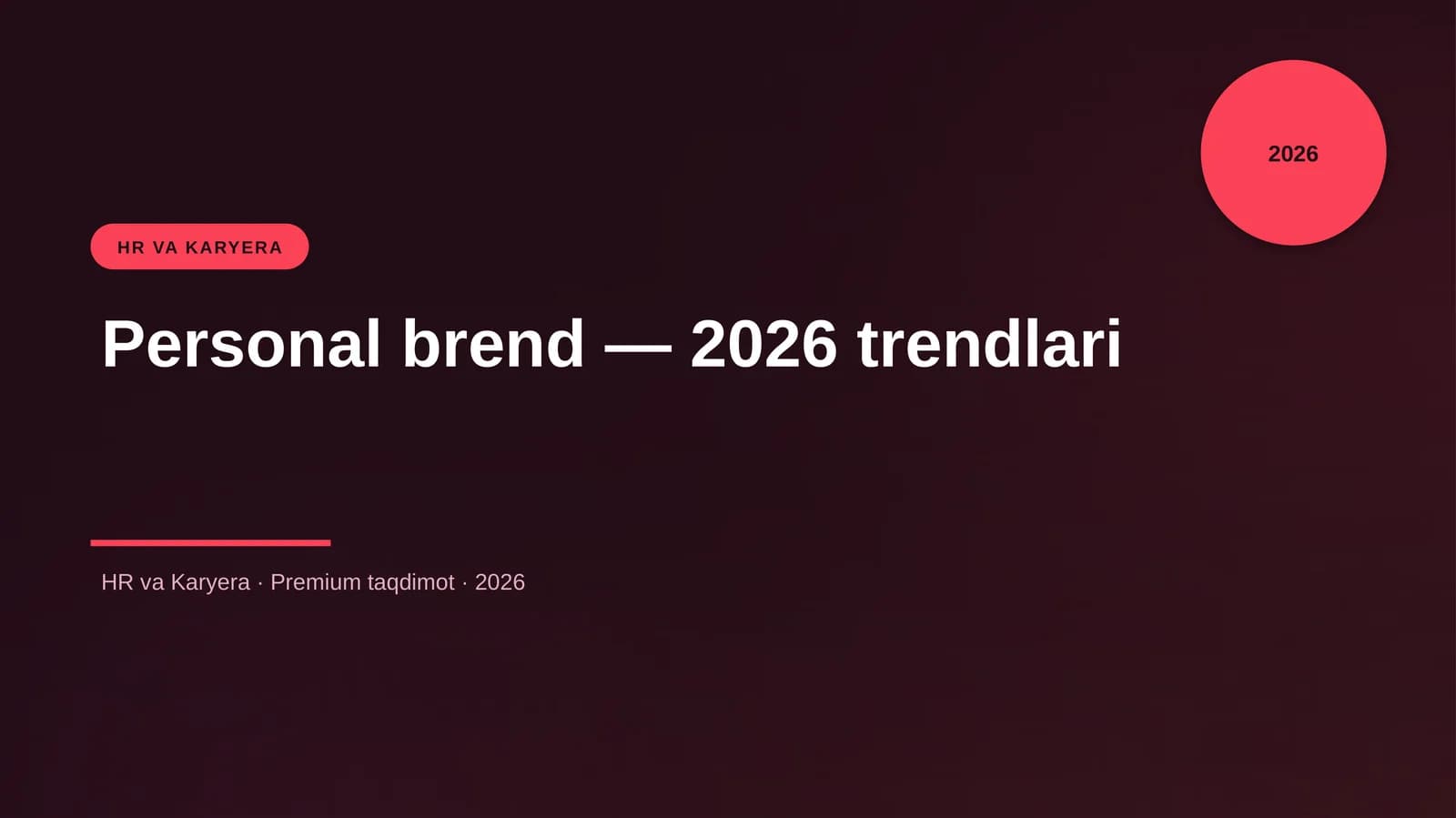 Personal brend — 2026 trendlari