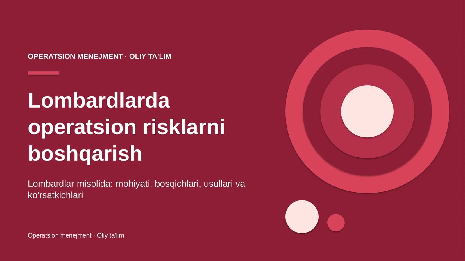 Lombardlarda operatsion risklarni boshqarish