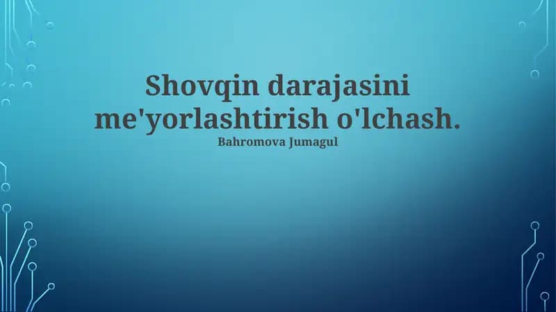 Shovqin O'lchash Asboblari
