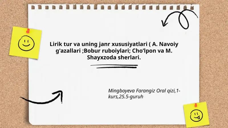 Lirik tur va uning janr xususiyatlari
