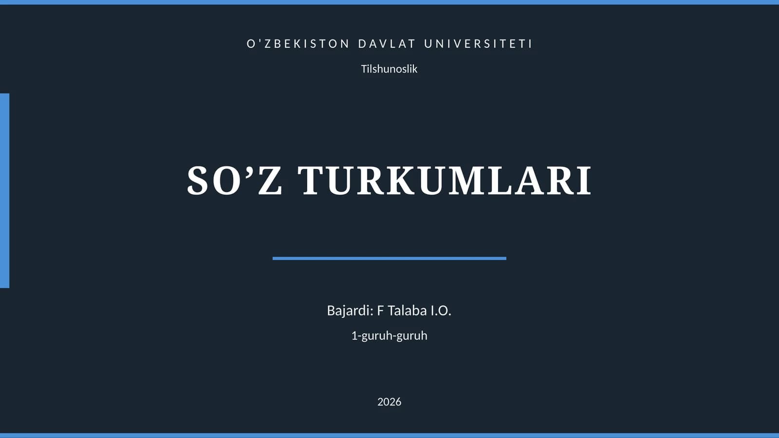 SO’Z TURKUMLARI