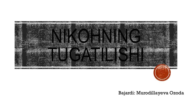 nikohning tugatilishi