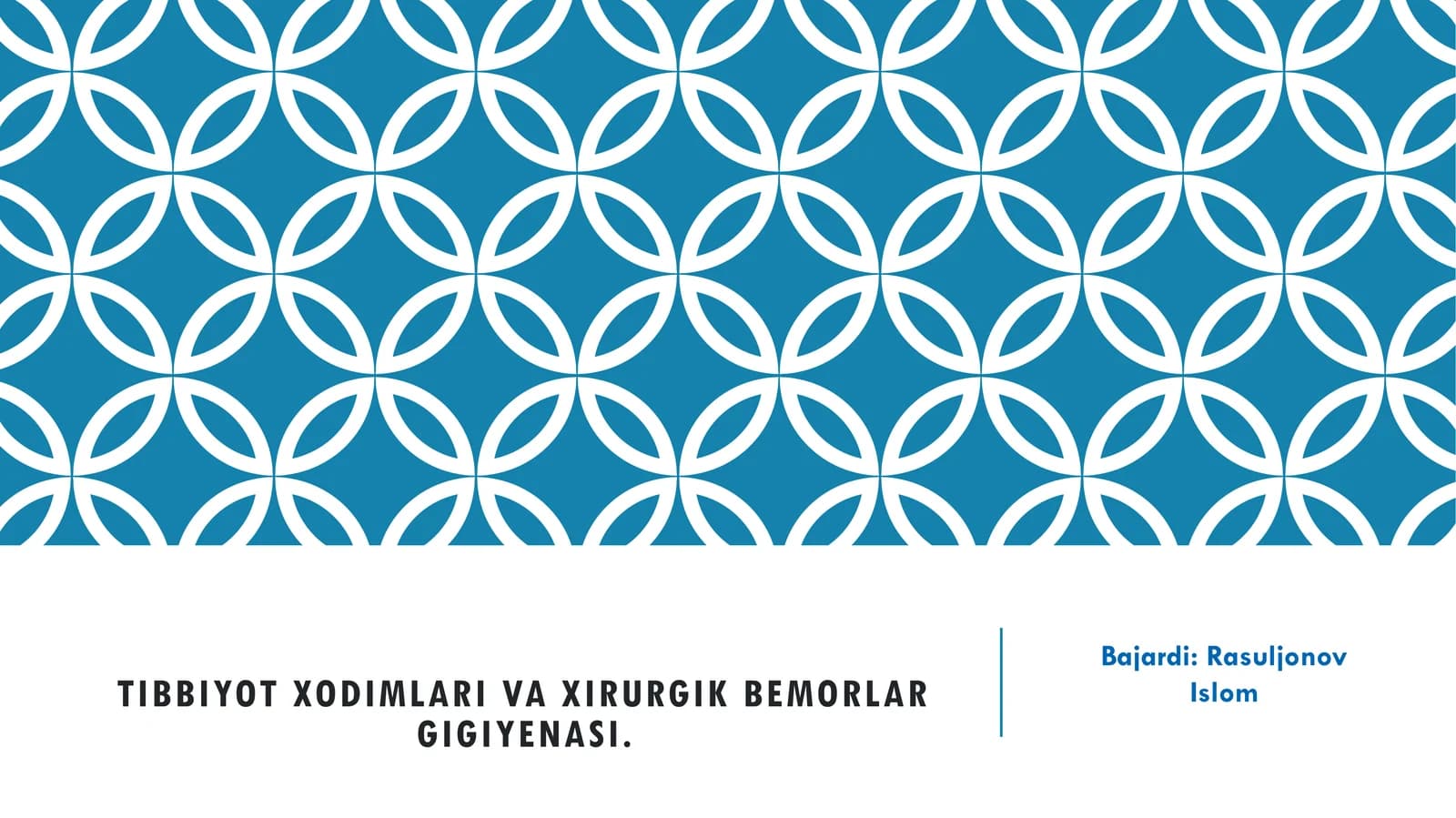 Tibbiyot xodimlari va xirurgik bemorlar gigiyenasi