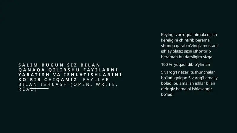 Fayllar bilan ishlash