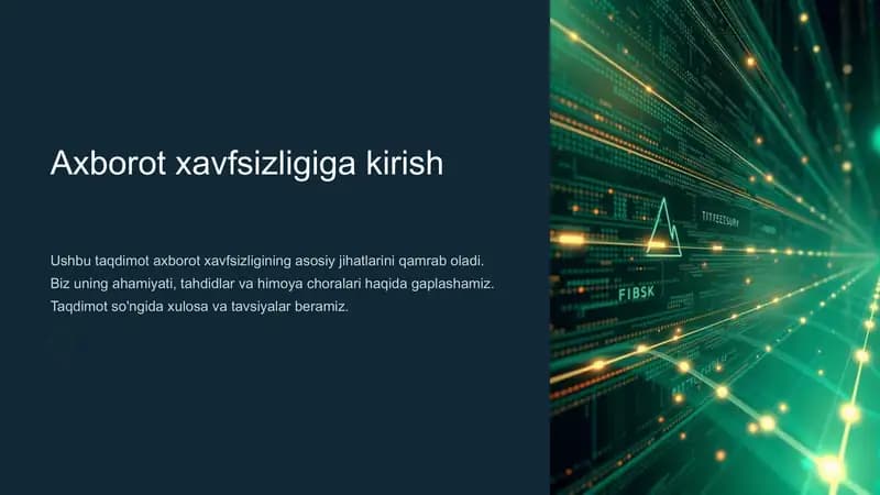 Axborot xavfsizligiga kirish