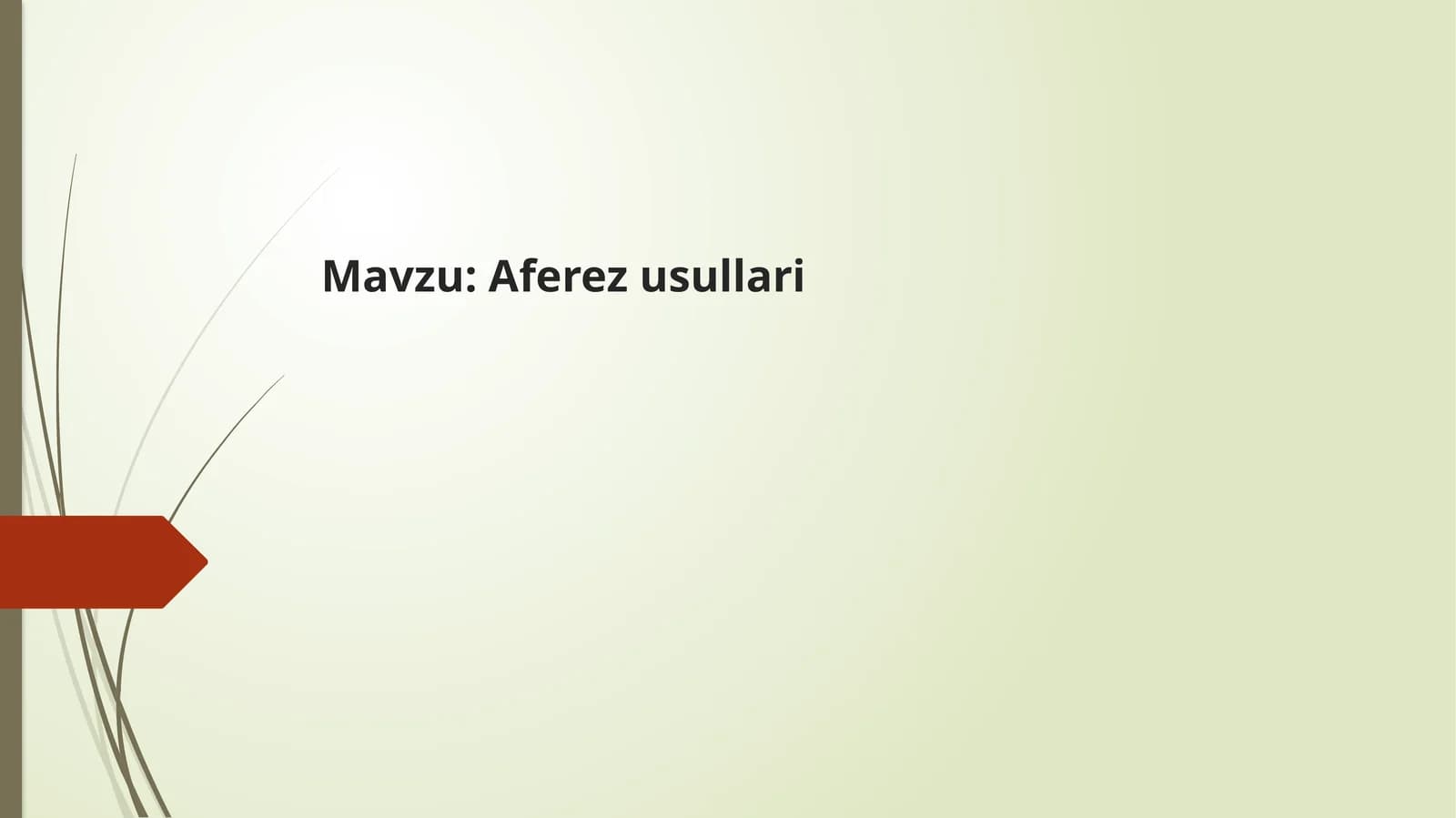 Aferez usullari