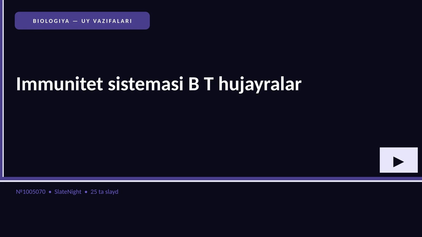 Immunitet sistemasi B T hujayralar