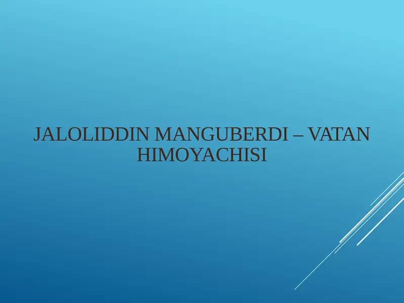 Jaloliddin Manguberdi – Vatan Himoyachisi
