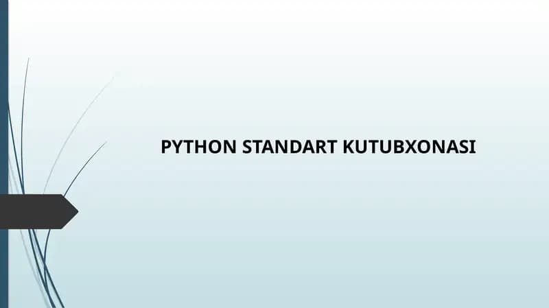 PYTHON STANDART KUTUBXONASI