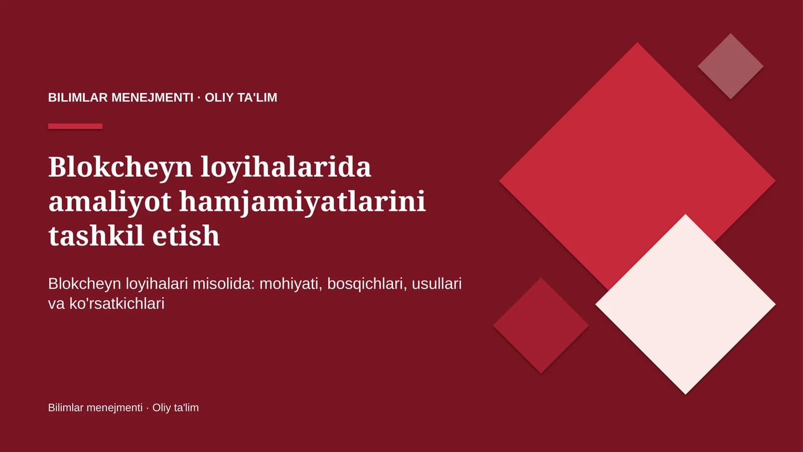 Amaliyot hamjamiyatlarini tashkil etish: mohiyati