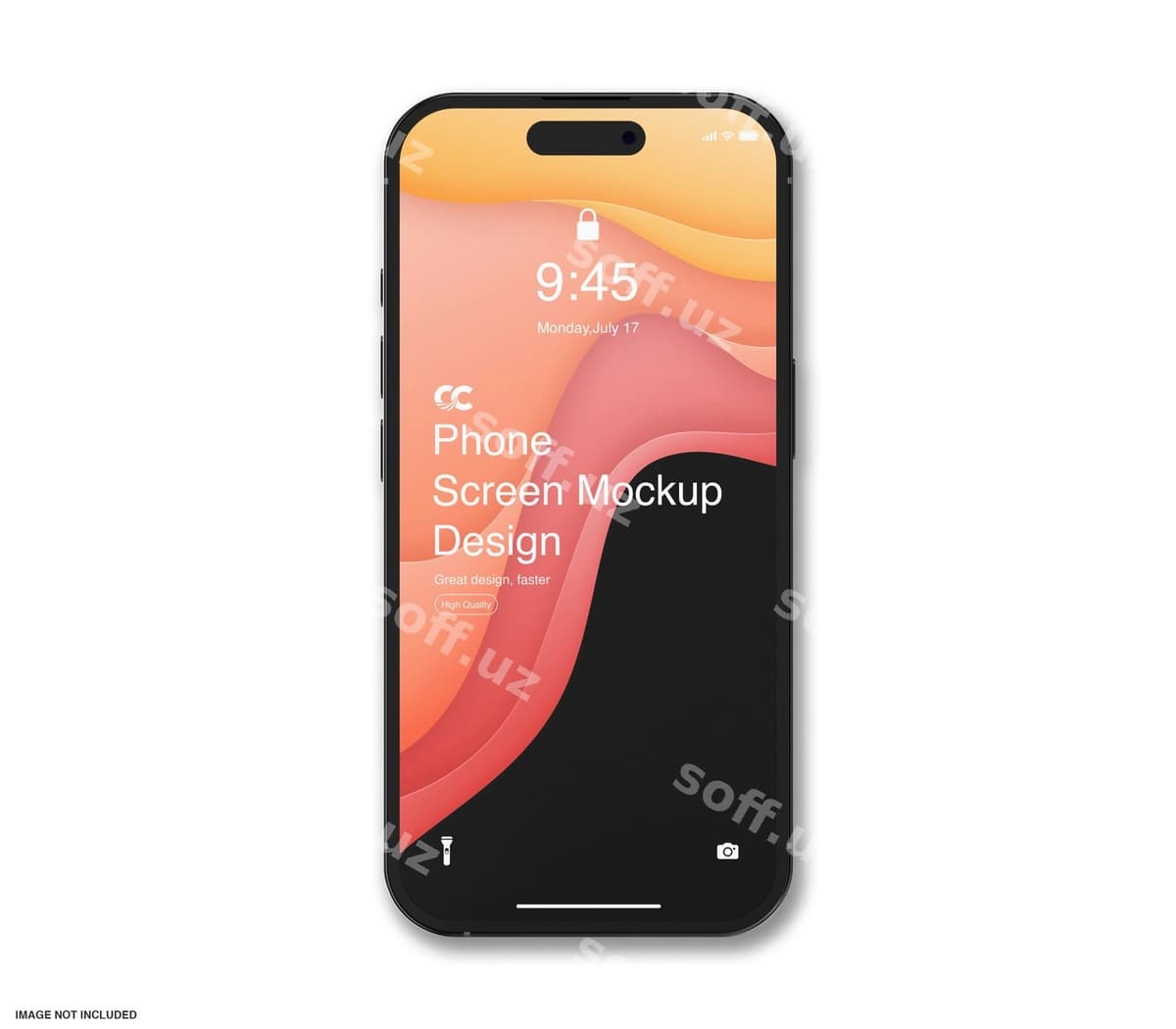 Smartfon ekrani namunasi yuqori ko'rinish | Smartphone screen mockup top view