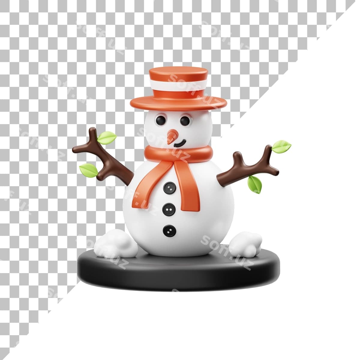 Qorbobo 3D illustratsiyasi | Snowman 3d illustration