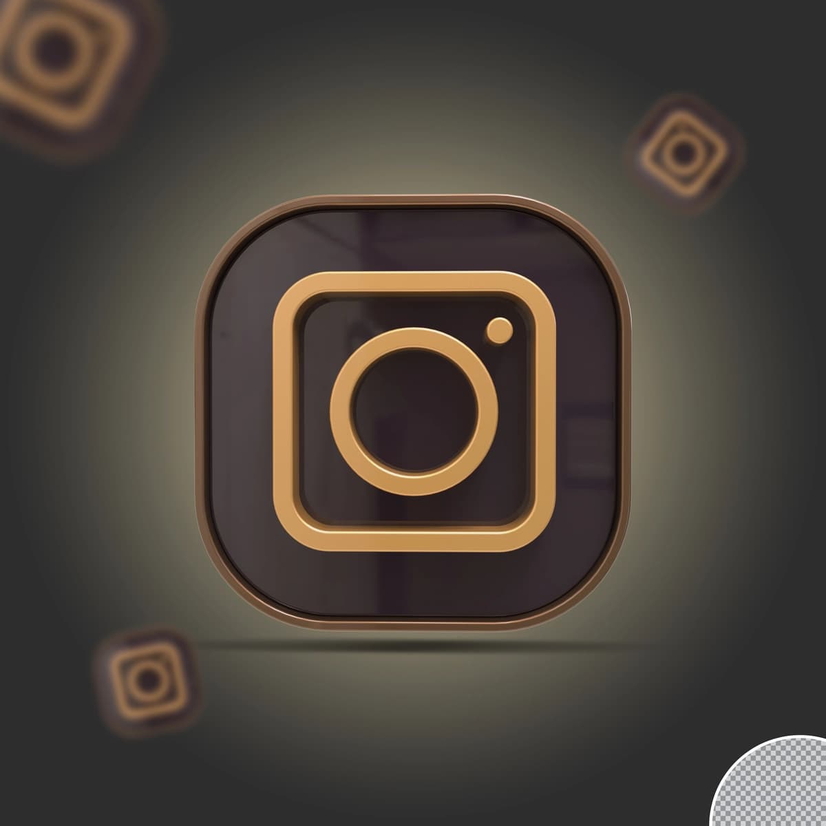 3D ijtimoiy media instagram oltin belgisi | 3d social media instagram golden icon