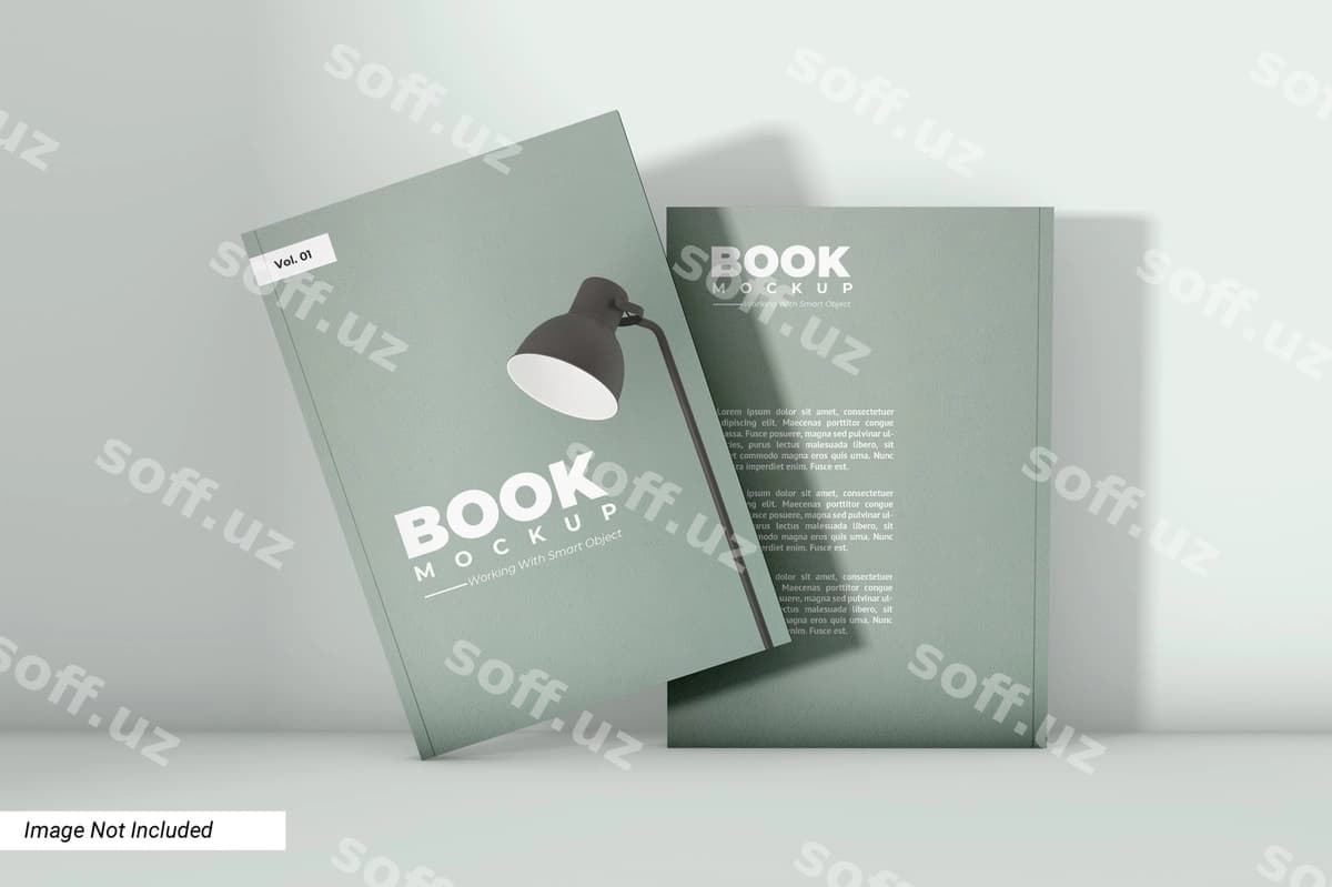Yumshoq muomali kitob namunasi dizayni | Soft cover book mockup design