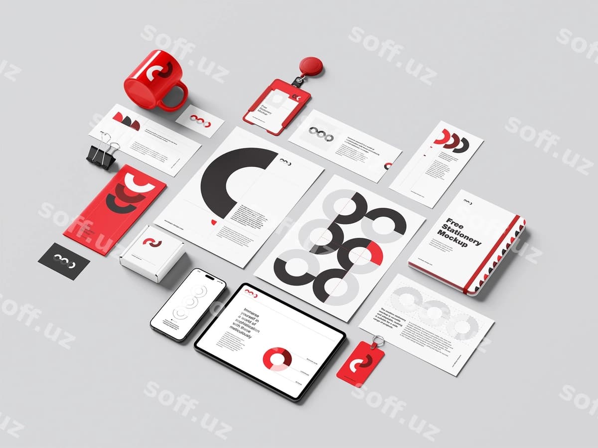 Stativ shablon kenglashi | Stationary mockup template