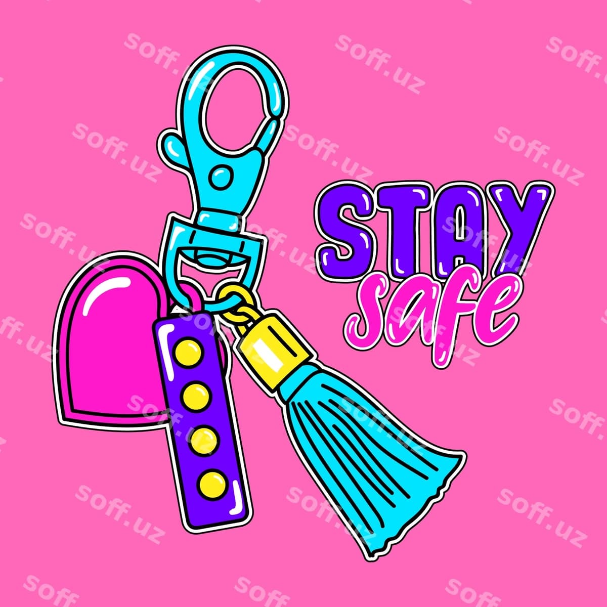 Xavfsiz bo'ling kalit halqasi | Stay safe key ring