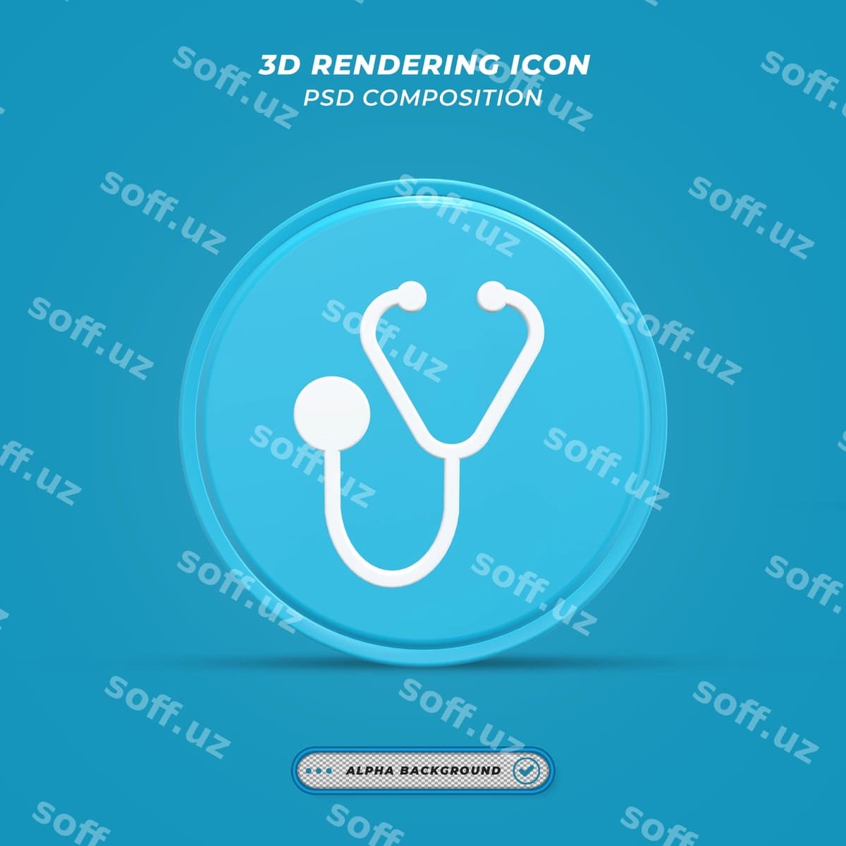 Stetoskop ikonasi 3D renderi | Stethoscope icon 3d rendering
