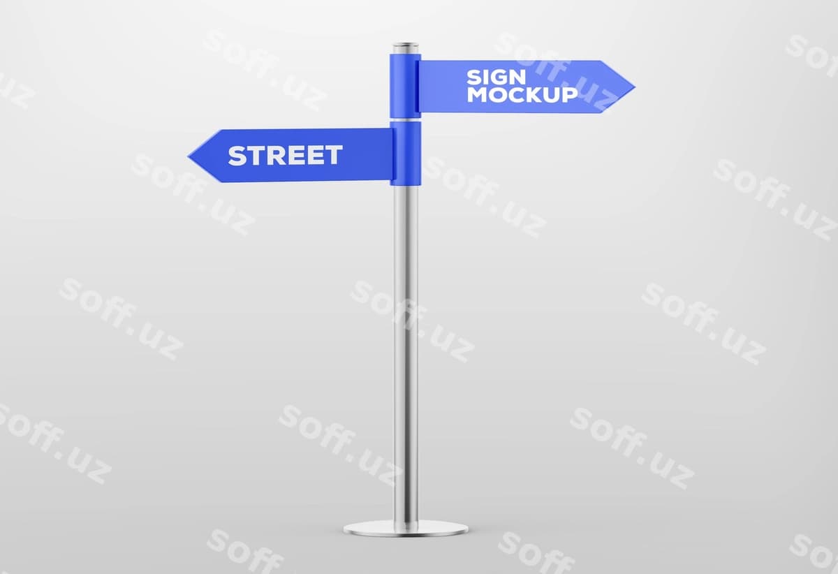 Ko'cha belgisi namuna renderingi | Street sign mockup rendering