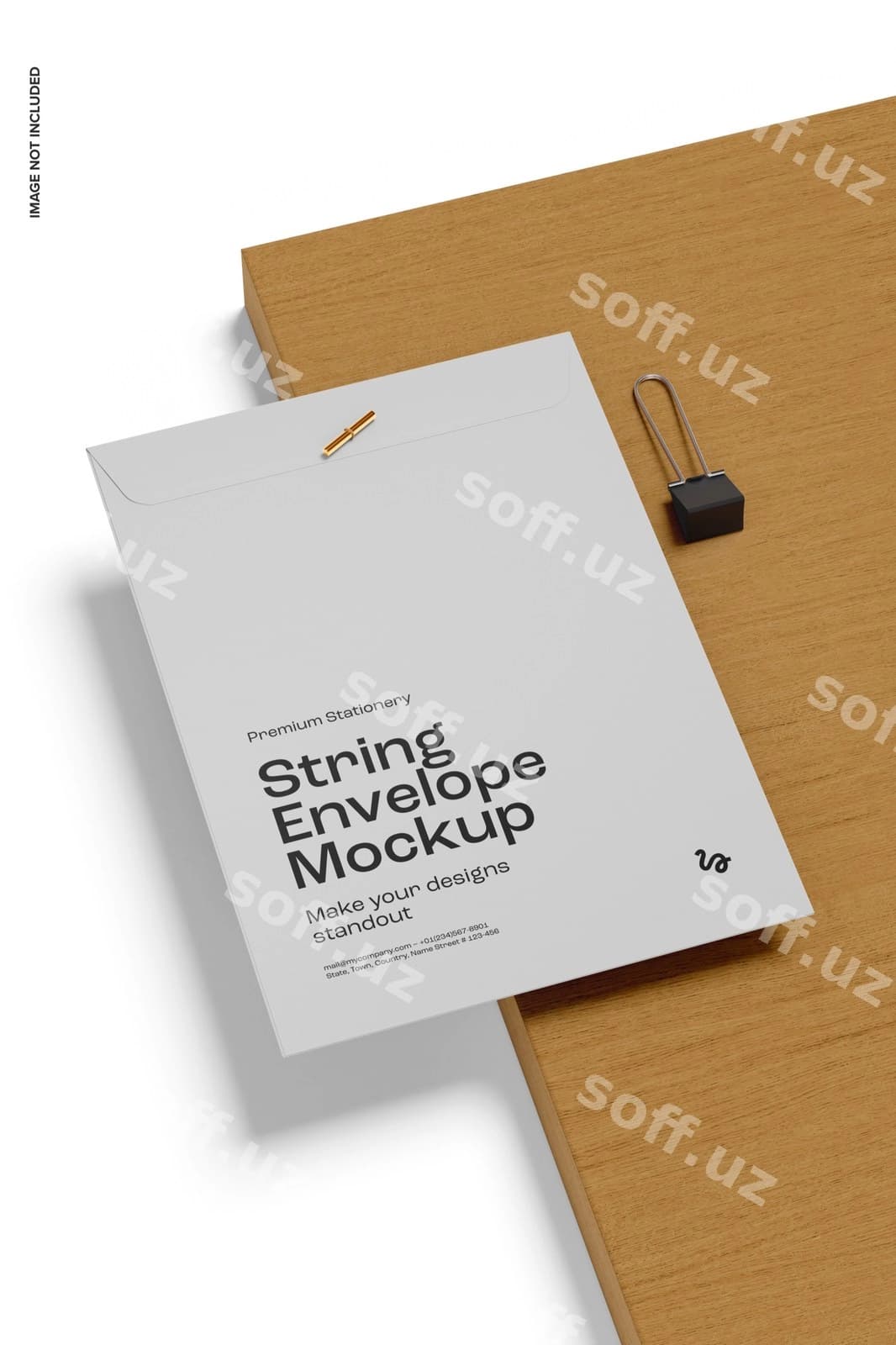 Ip muroja mockup stoyka | String envelope mockup podium