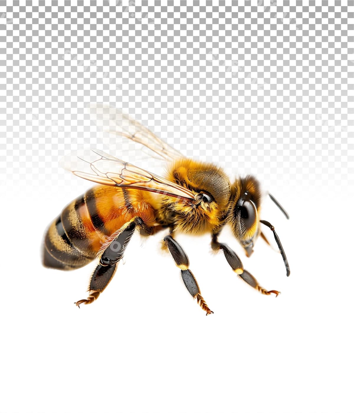 Ajob asal ajralgan shaffof uçuvchi | Stunning bee isolated transparent flying