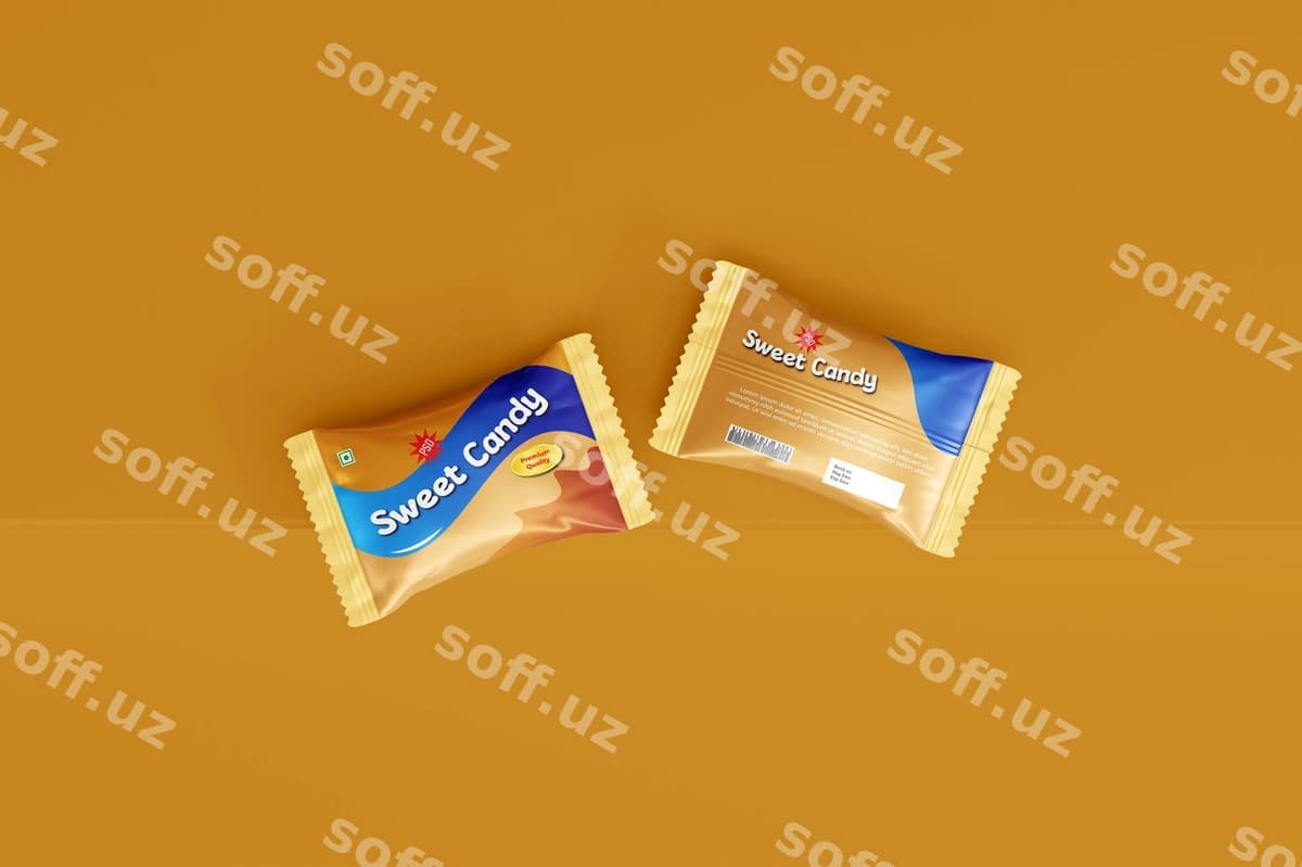 Shirin shokolad konfet mockup psd | Sweet chocolate candy mockup psd
