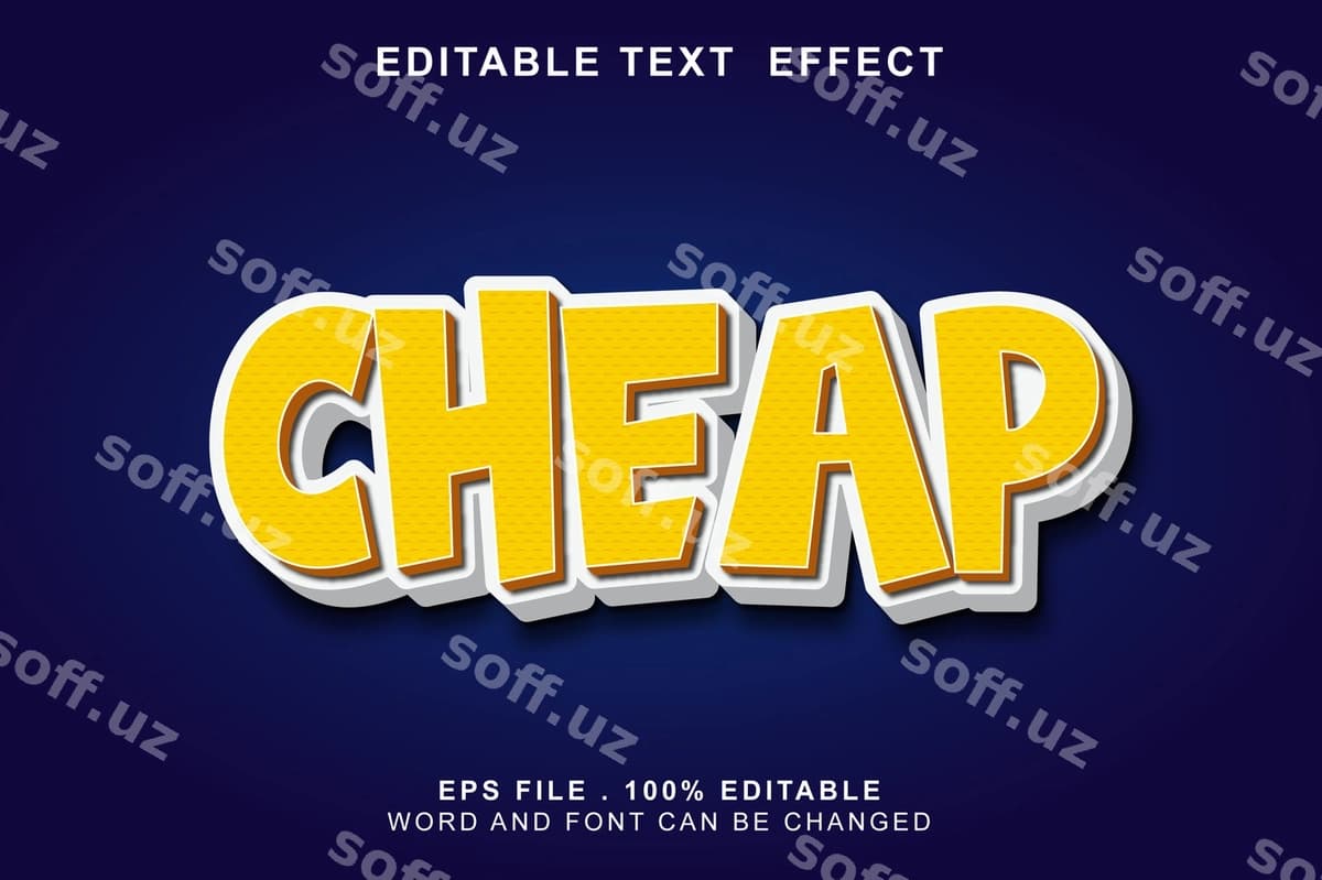 Matn effektlarini tahrirlash mumkin bo'lgan arzon narxlar | Text effect editable cheaps