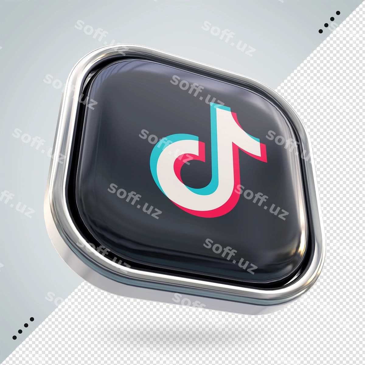 Tiktok logotipi ijtimoiy tarmoqlar 3d render uslublari | Tiktok logo social media 3d render styles