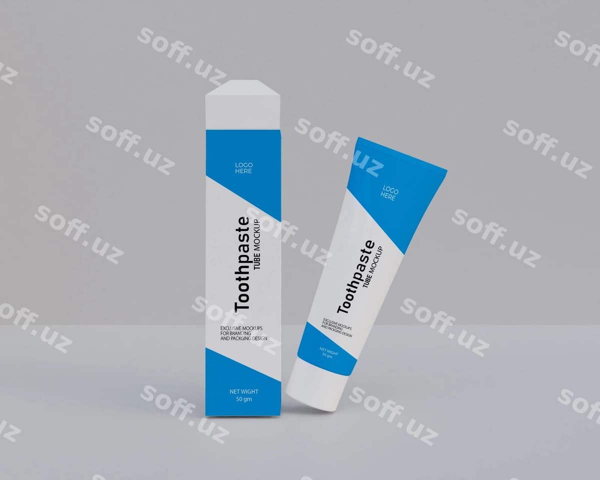 Tubga paste paketi mockup | Toothpaste packaging mockup