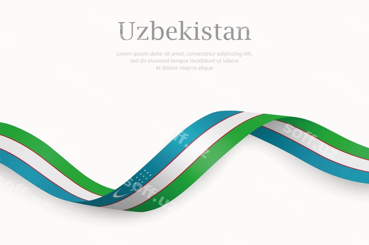 Oʻzbekiston bayrogʻi koʻrib oʻtayotgan lenta | Uzbekistan flag waving ribbon