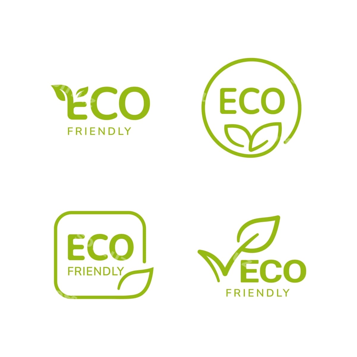 Vector eko do'st yashil bajlar logotip komplekti | Vector eco friendly green badges logo set