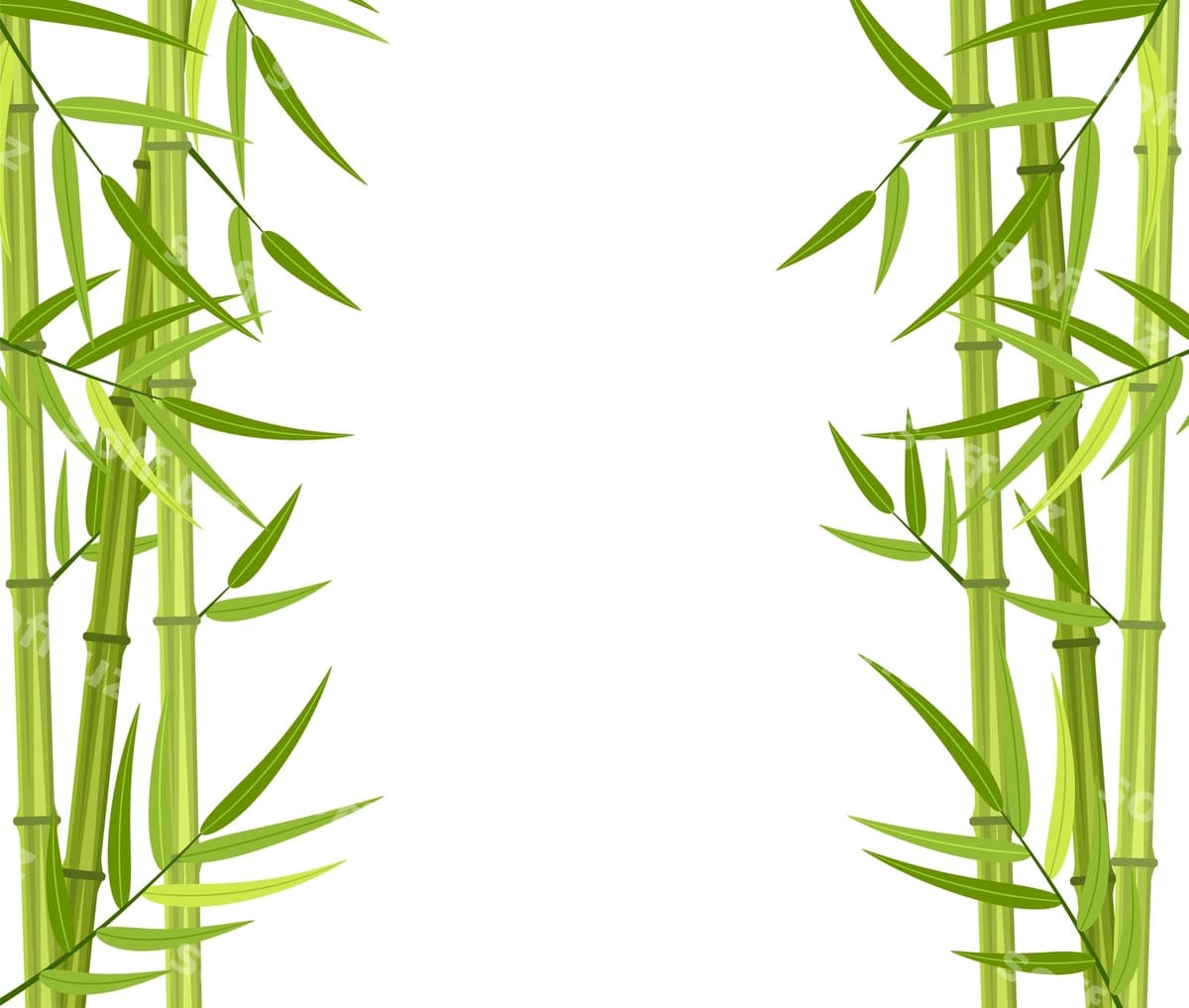 Vektorli yashil bambuk poyalari | Vector green bamboo stems