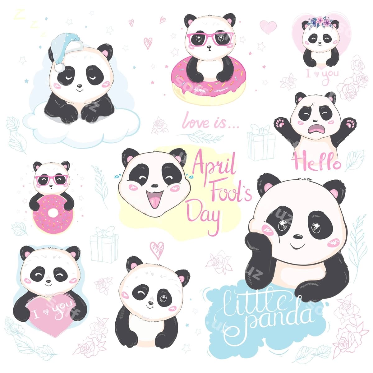 Vektor illustratsiyasi emoji panda | Vector illustration emoji panda