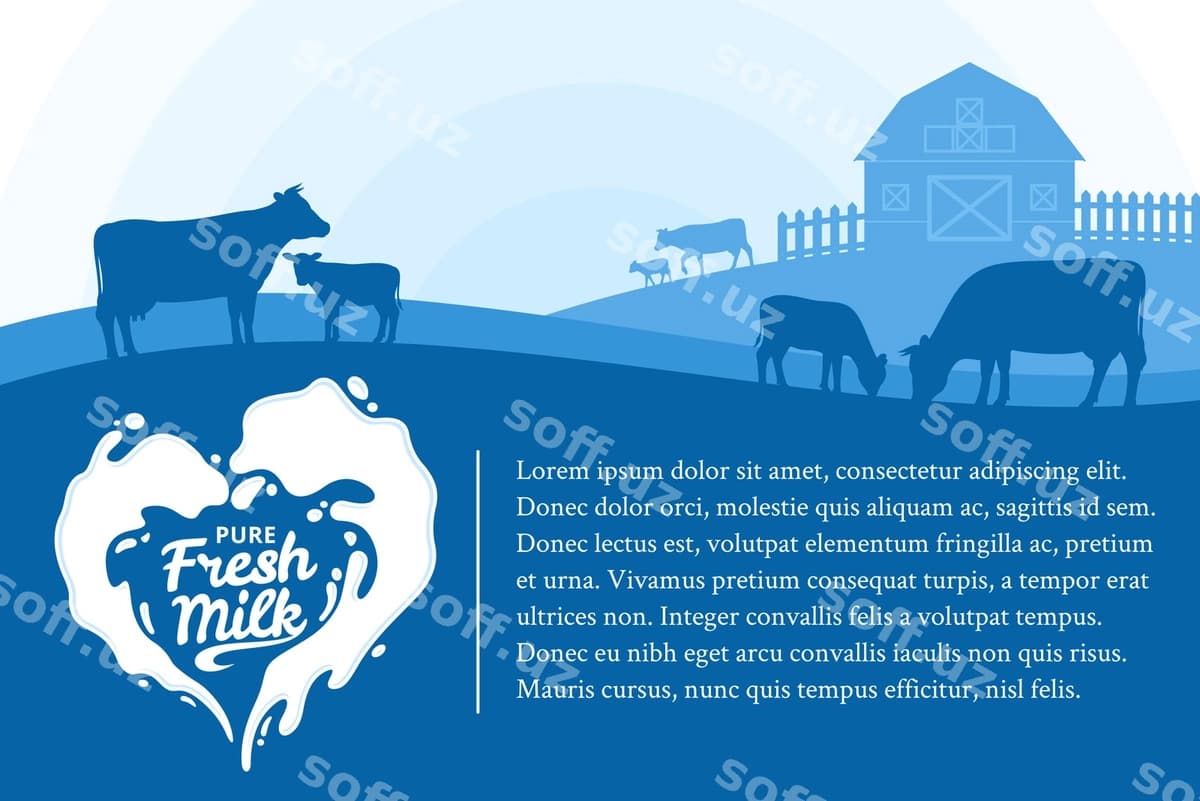 Vektor sut illustratsiyasi | Vector milk illustration