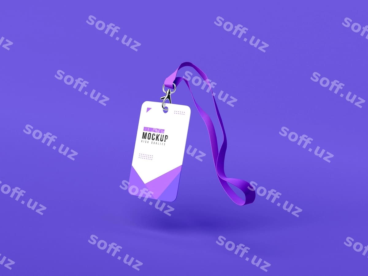 Vertikal ID kartalari tutuvchi namuna | Vertical id cards holder mockup